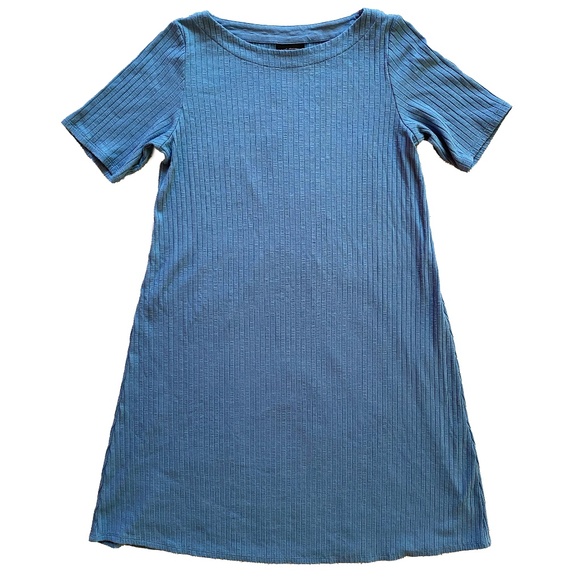 J. JILL Wearever Collection Ribbed Knit Short Sleeve A-Line Shift Mini Dress XSP - Picture 12 of 12